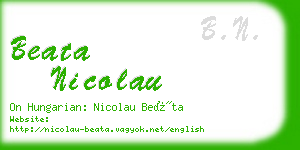 beata nicolau business card